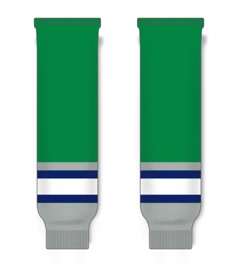 Athletic Knit (AK) HS630-945 Plymouth Whalers Kelly Green Knit Ice Hockey Socks