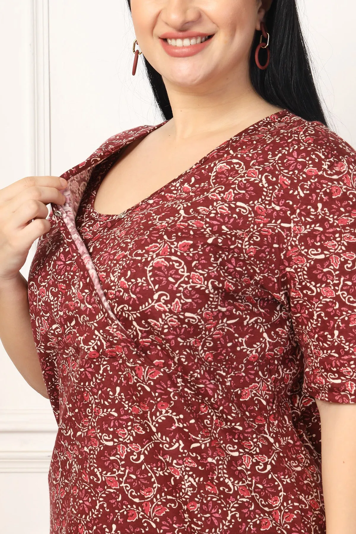 Autumn Blossom Maternity Zipless Feeding Top