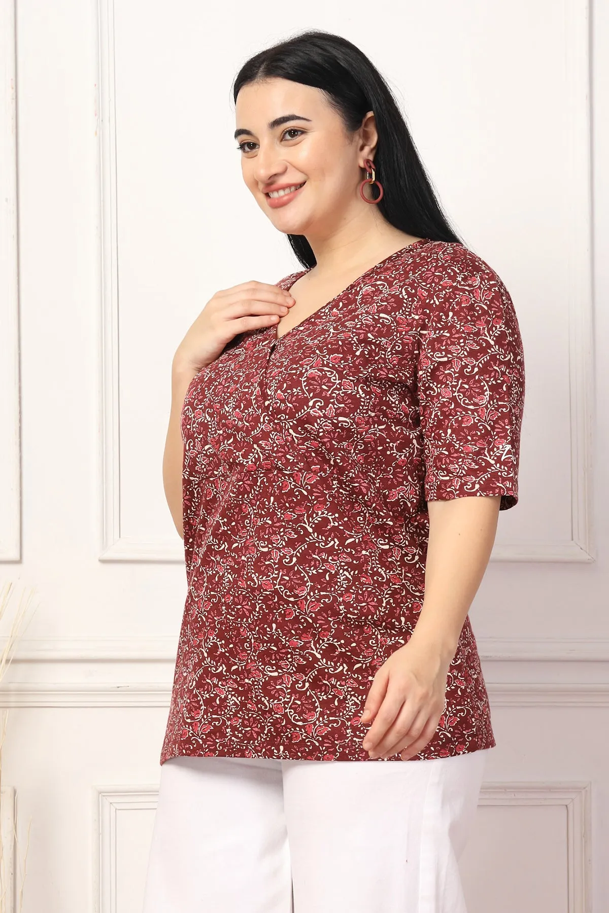 Autumn Blossom Maternity Zipless Feeding Top