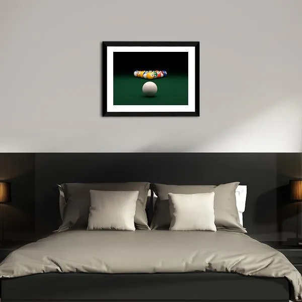 Balls On Billiards Green Table Canvas Wall Art