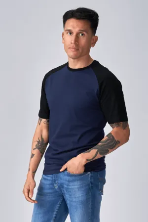 Basic raglan T-shirt - Black-Navy