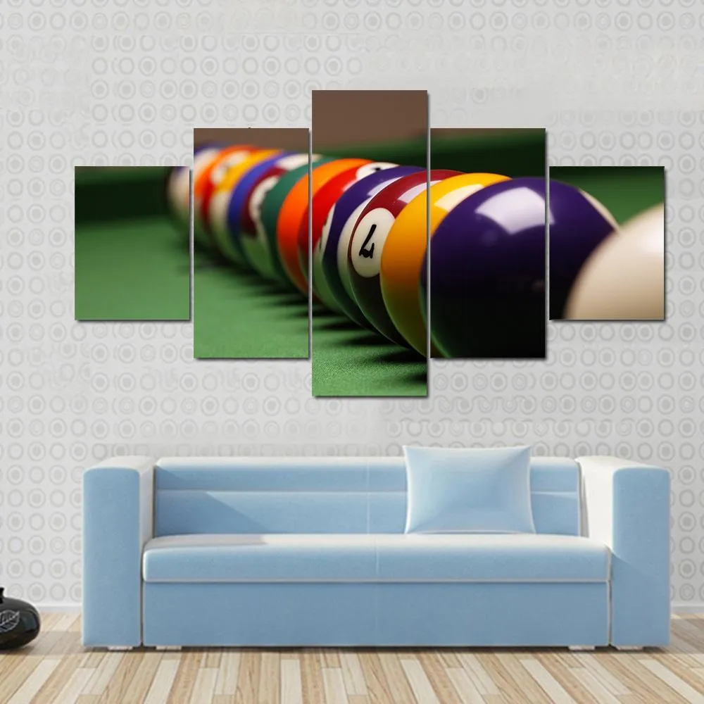 Billiard Balls In A Row Canvas Wall Art