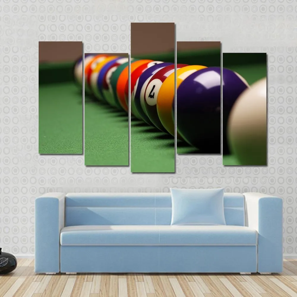 Billiard Balls In A Row Canvas Wall Art