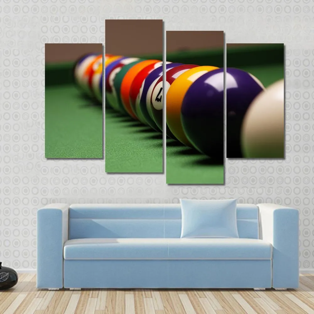 Billiard Balls In A Row Canvas Wall Art