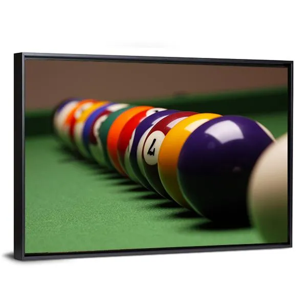 Billiard Balls In A Row Canvas Wall Art