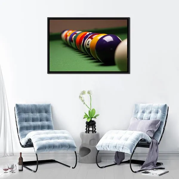 Billiard Balls In A Row Canvas Wall Art