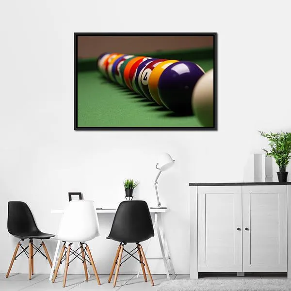 Billiard Balls In A Row Canvas Wall Art