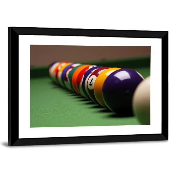 Billiard Balls In A Row Canvas Wall Art