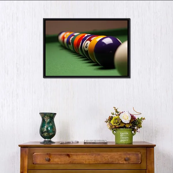 Billiard Balls In A Row Canvas Wall Art