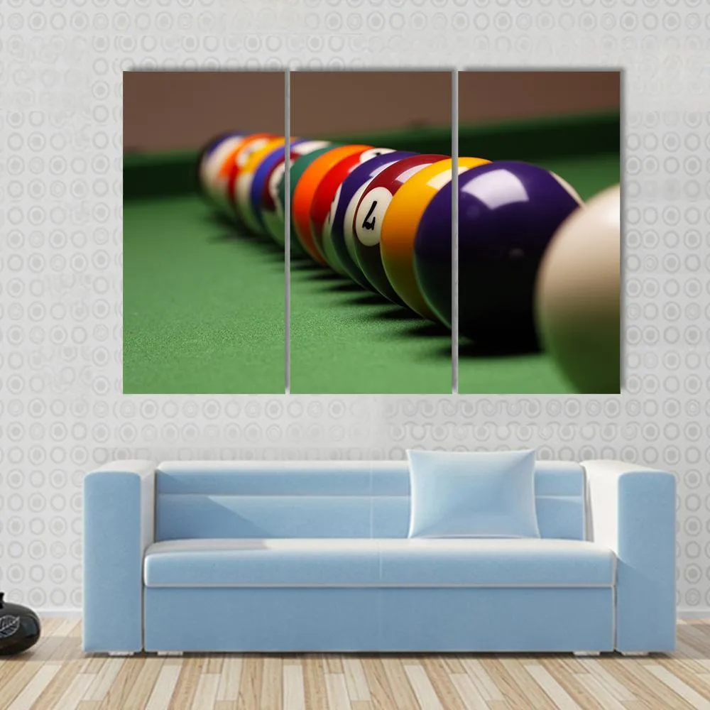 Billiard Balls In A Row Canvas Wall Art