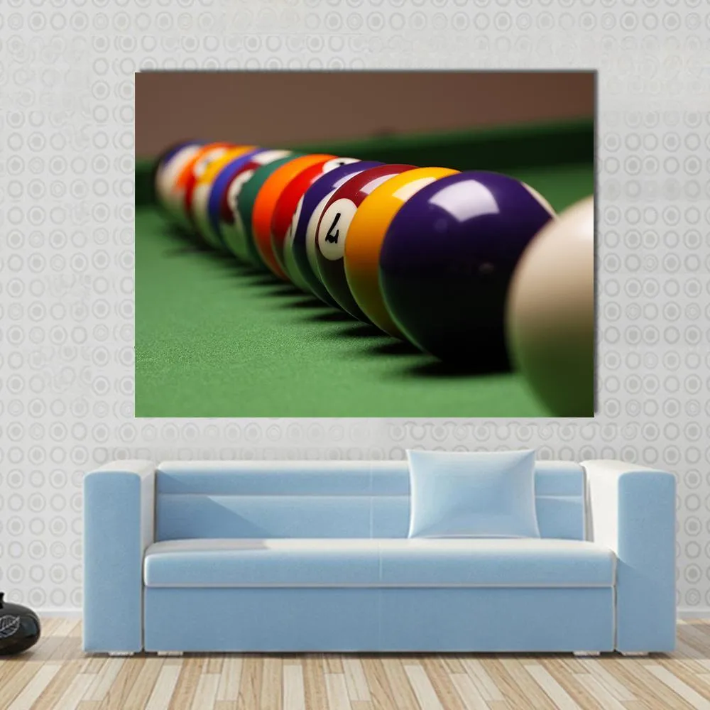 Billiard Balls In A Row Canvas Wall Art