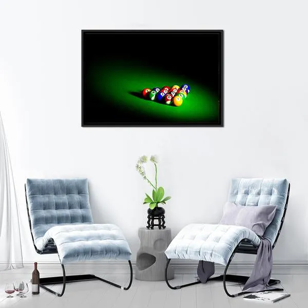 Billiard Balls Under Light Canvas Wall Art