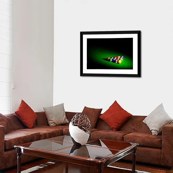 Billiard Balls Under Light Canvas Wall Art