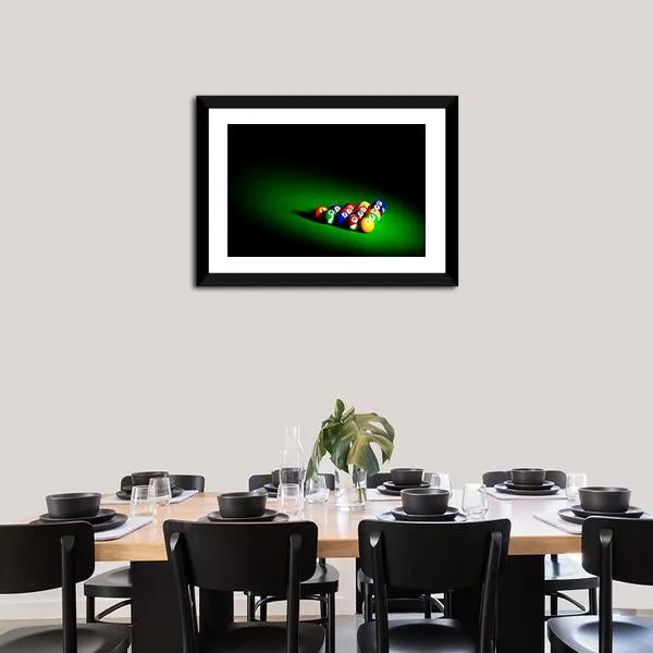 Billiard Balls Under Light Canvas Wall Art