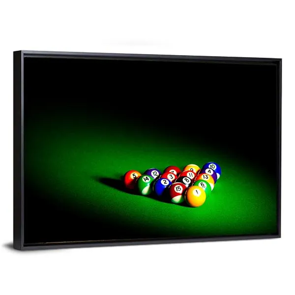 Billiard Balls Under Light Canvas Wall Art