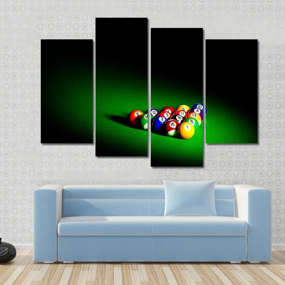 Billiard Balls Under Light Canvas Wall Art