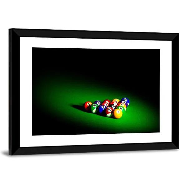 Billiard Balls Under Light Canvas Wall Art