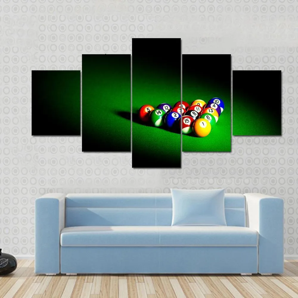 Billiard Balls Under Light Canvas Wall Art