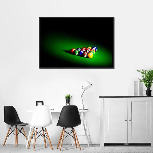 Billiard Balls Under Light Canvas Wall Art