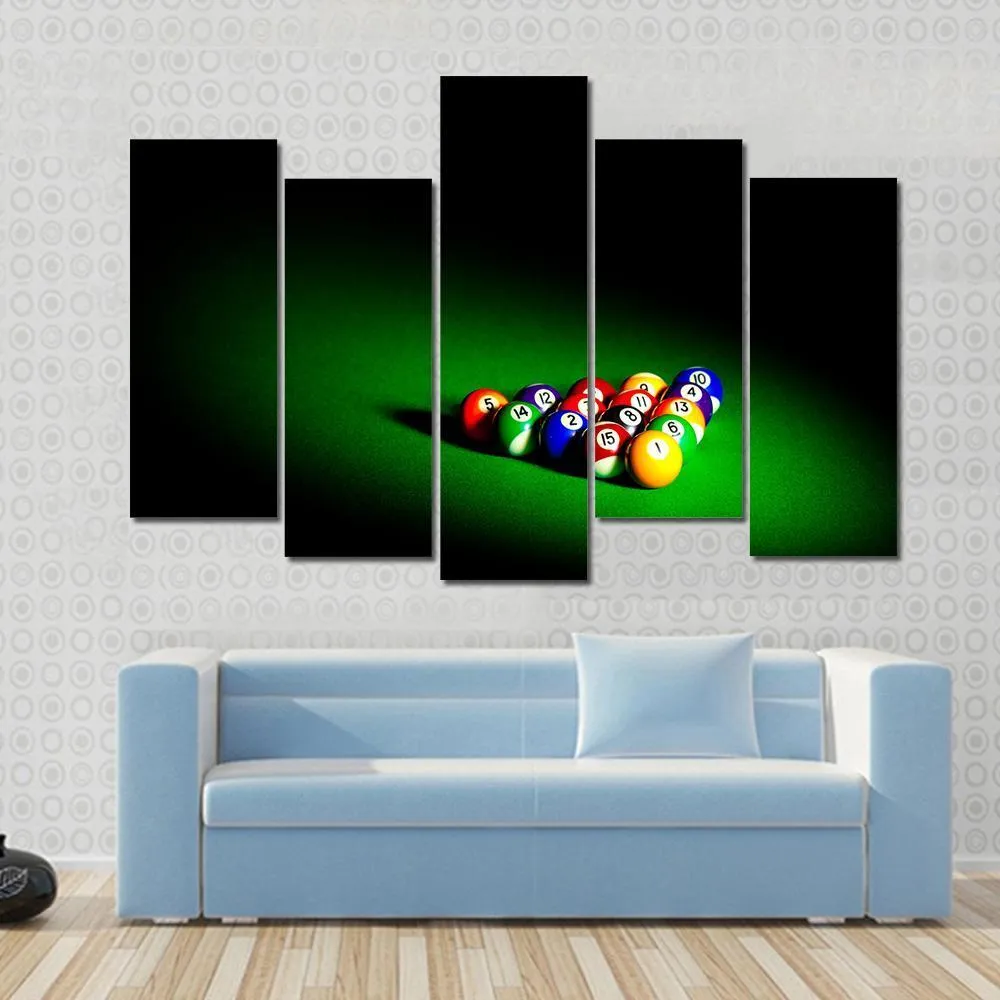 Billiard Balls Under Light Canvas Wall Art