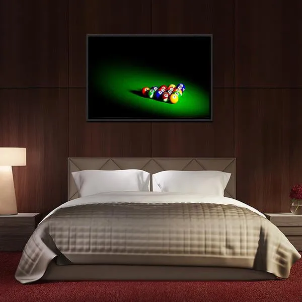 Billiard Balls Under Light Canvas Wall Art