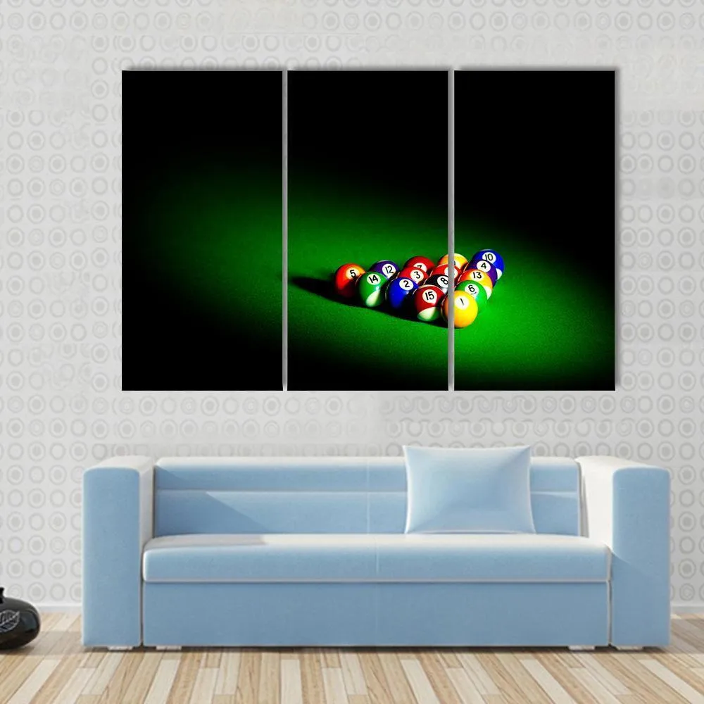 Billiard Balls Under Light Canvas Wall Art