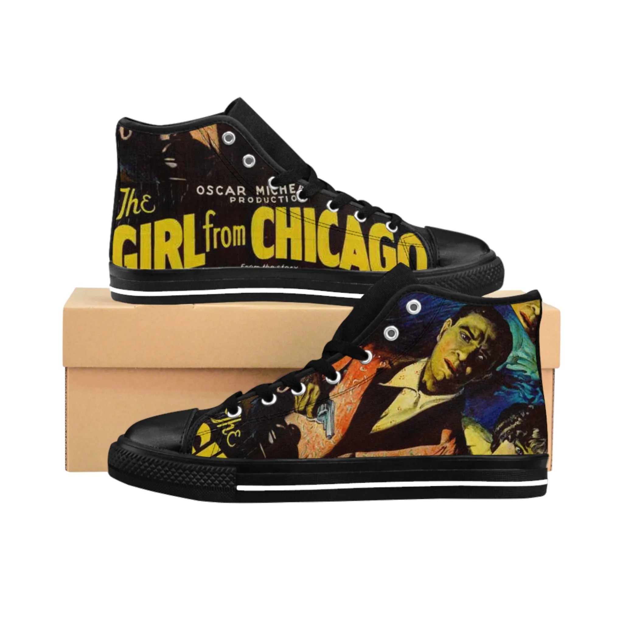 Black Cinema Crew Shoe: Men's High-top Sneakers