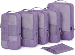 Blushbees® 6-Piece Compression Packing Cubes - Purple with Shoe Bag