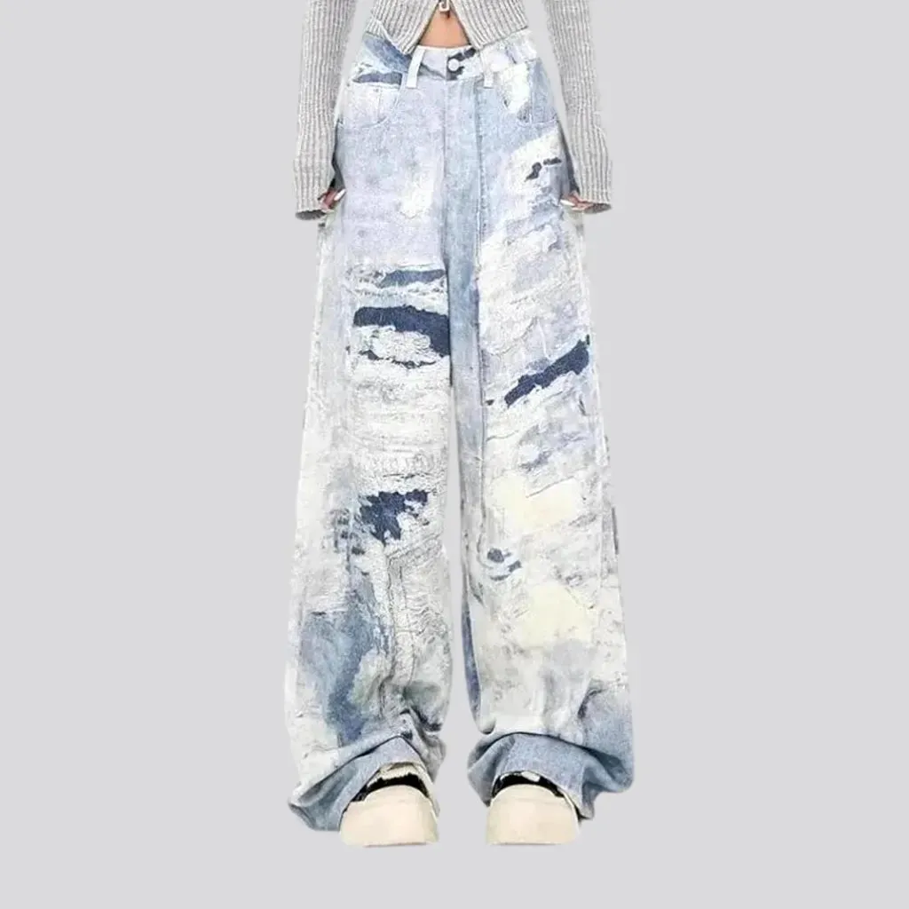 Boho style women's jean pants