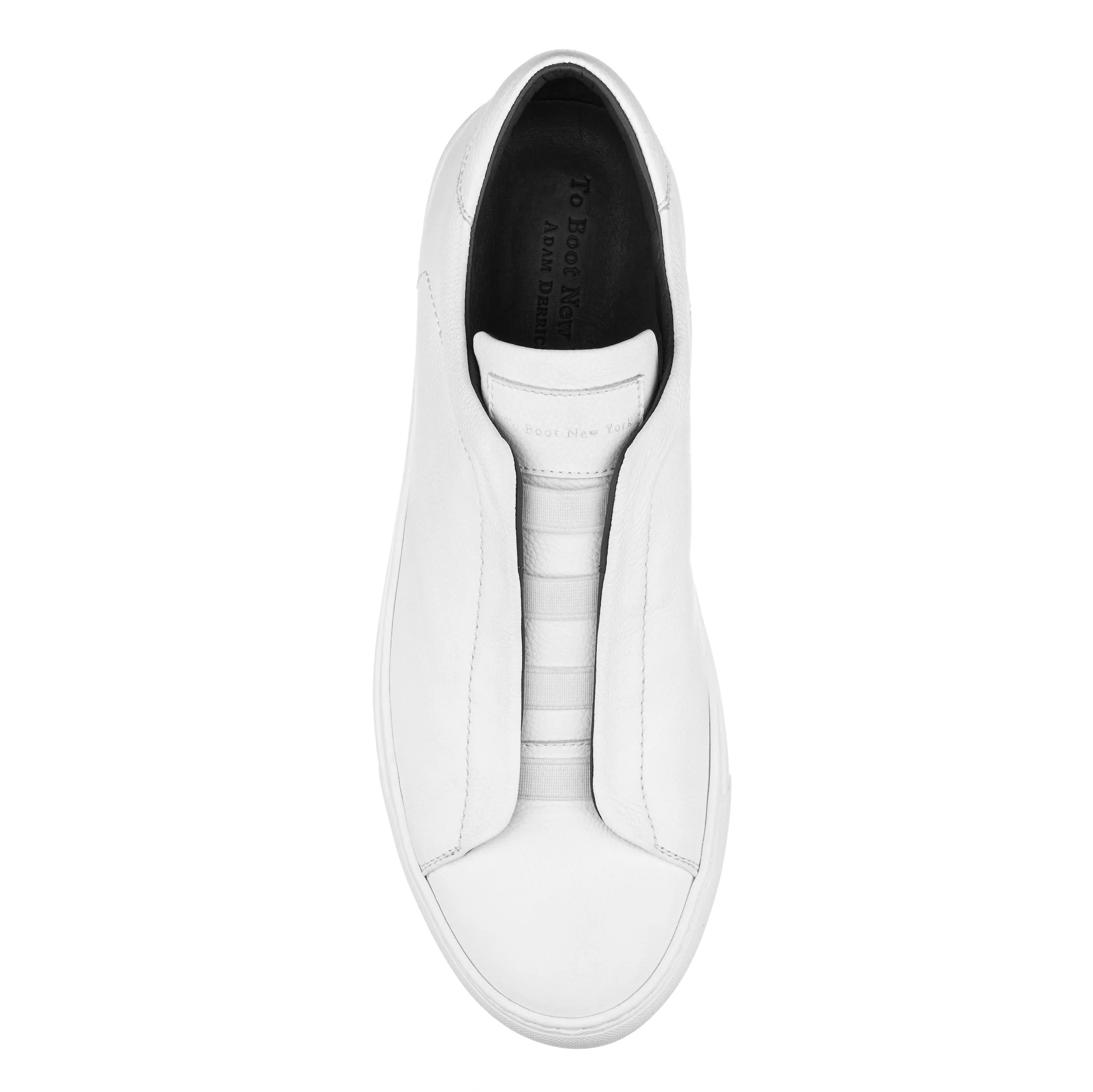 Bolla White Soft Calf Elastic Slip on Sneaker