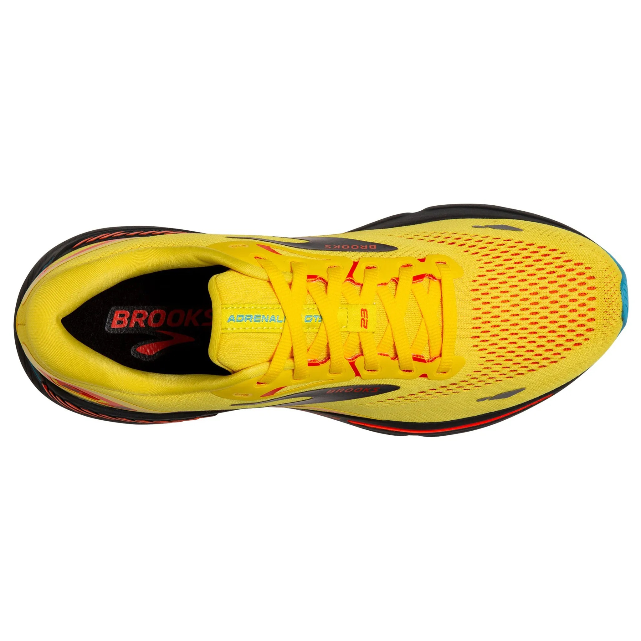 Brooks Men's 110391 708 Adrenaline GTS 23 Yellow Foraged Iron Orange Cushion Support Running Shoes