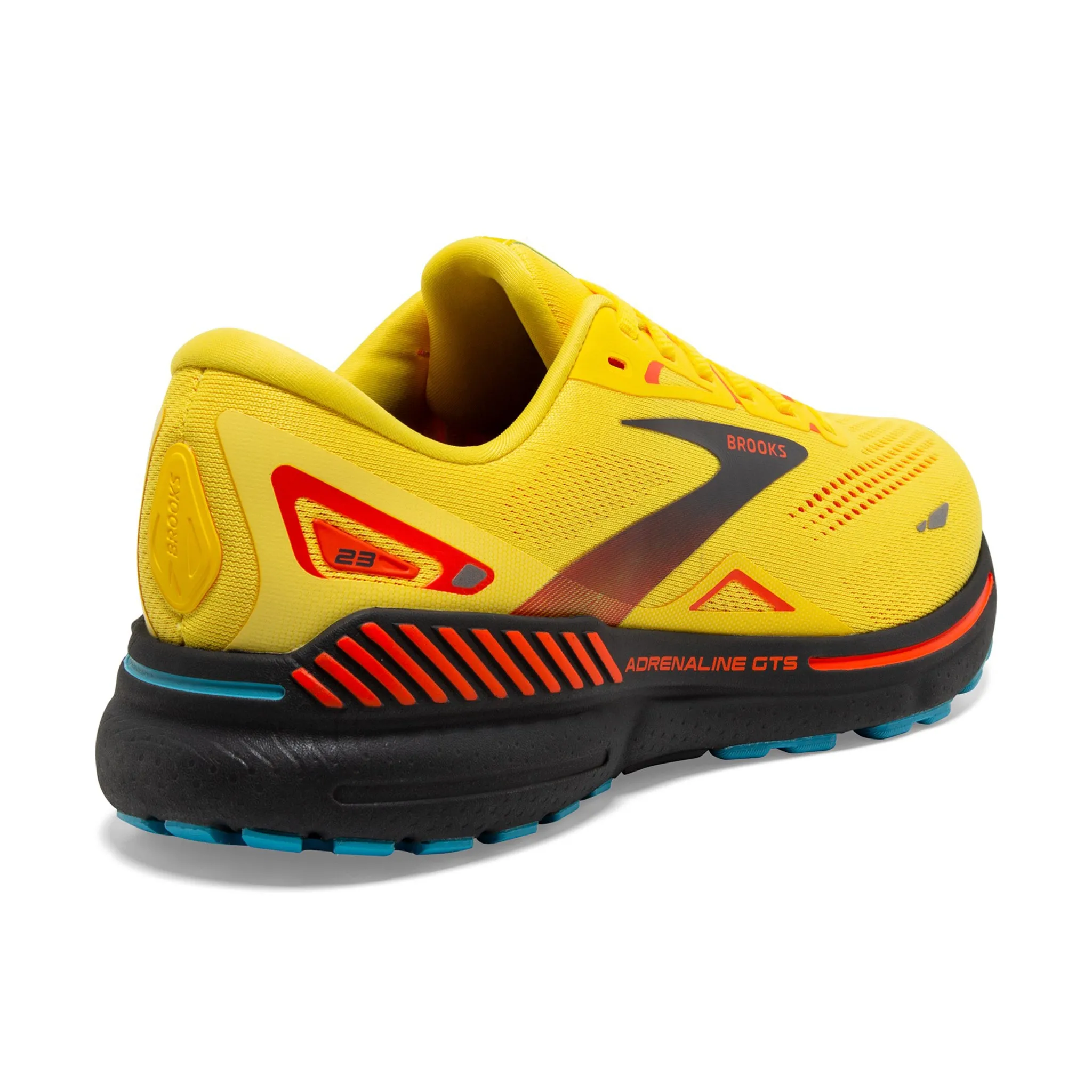 Brooks Men's 110391 708 Adrenaline GTS 23 Yellow Foraged Iron Orange Cushion Support Running Shoes