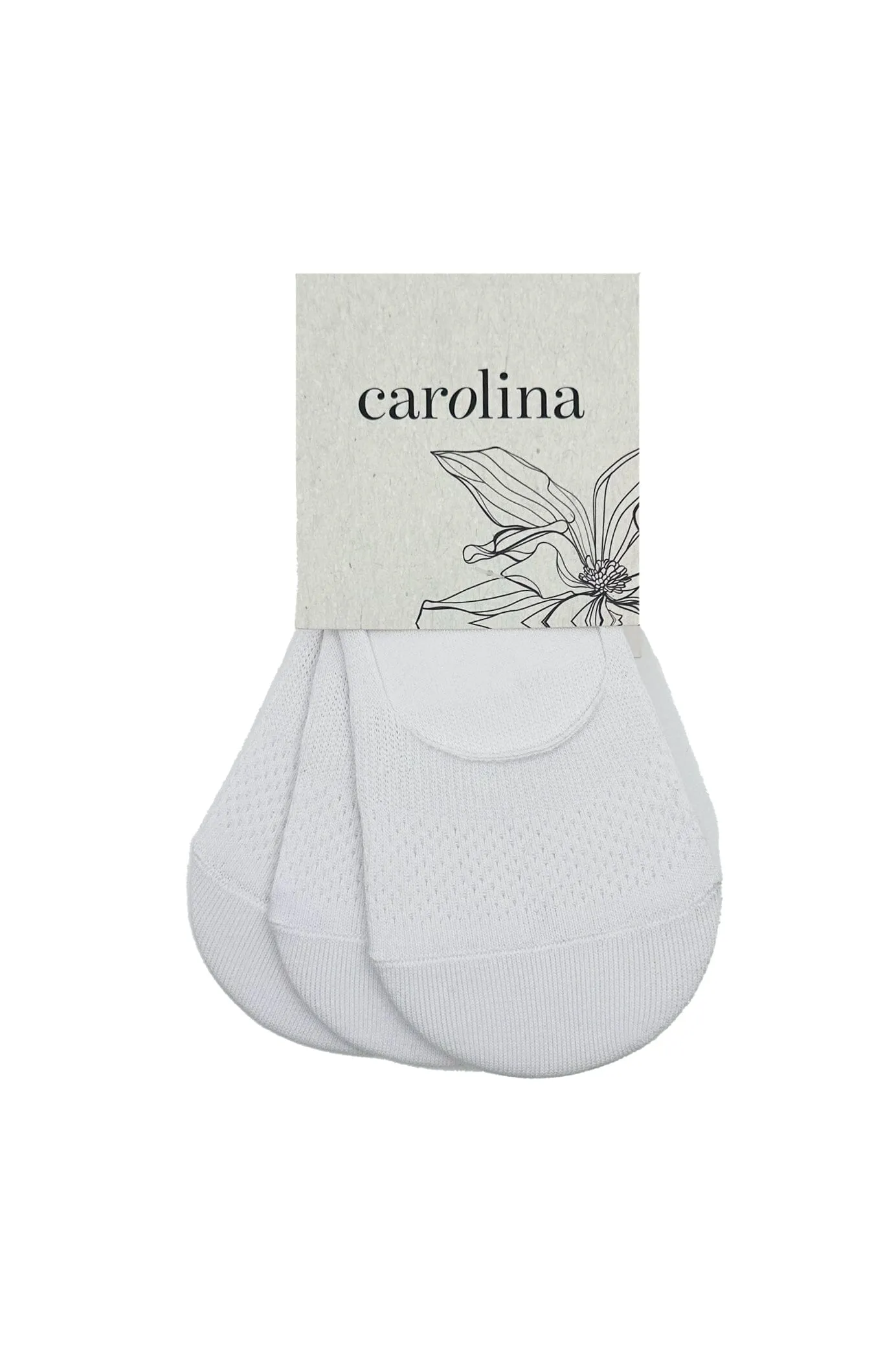 Carolina No Show Socks Set of 3 White