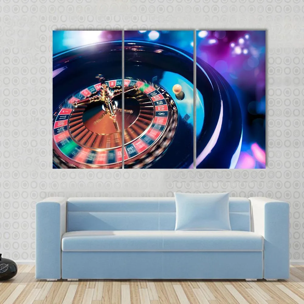 Casino Roulette In Motion Canvas Wall Art