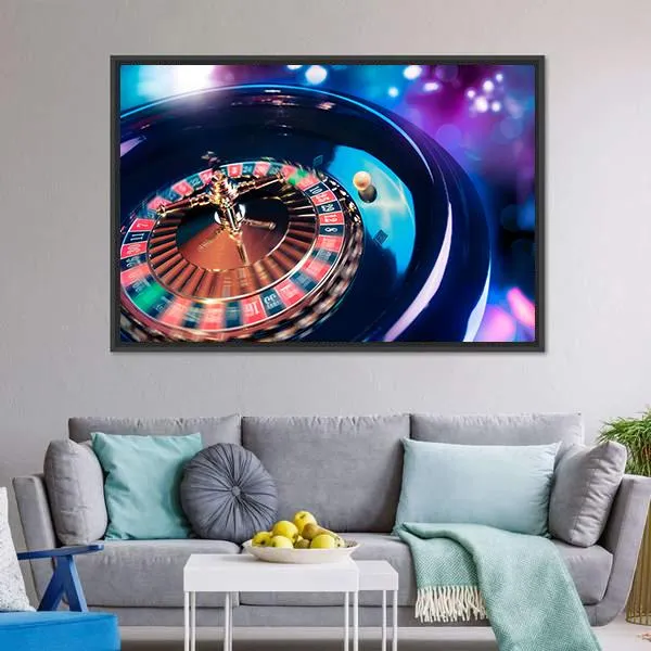 Casino Roulette In Motion Canvas Wall Art