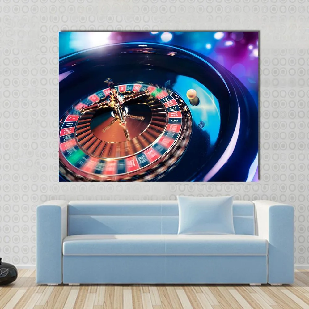 Casino Roulette In Motion Canvas Wall Art