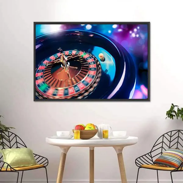 Casino Roulette In Motion Canvas Wall Art