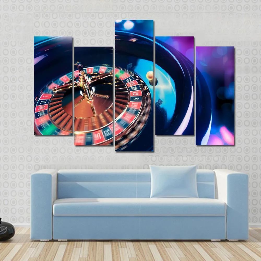 Casino Roulette In Motion Canvas Wall Art