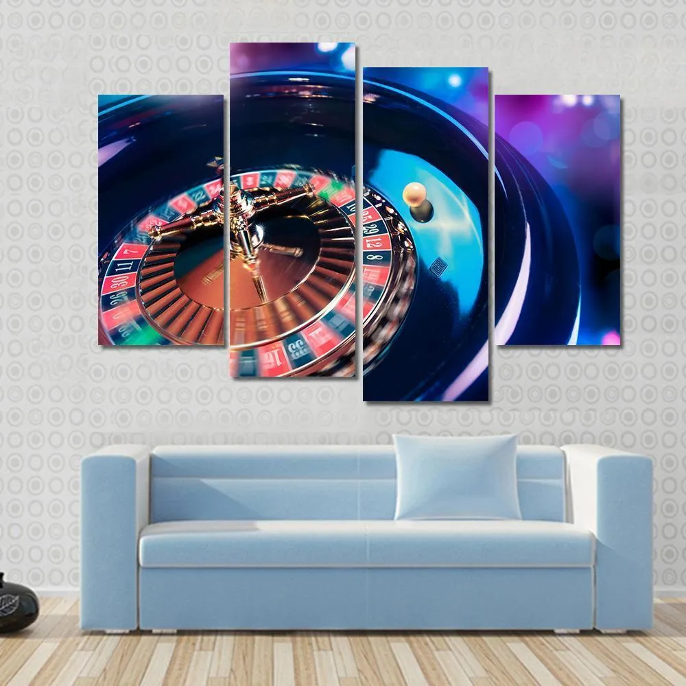 Casino Roulette In Motion Canvas Wall Art