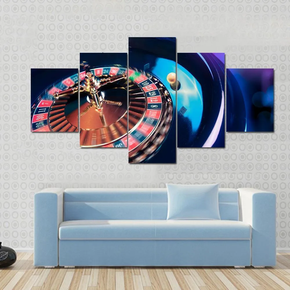 Casino Roulette In Motion Canvas Wall Art