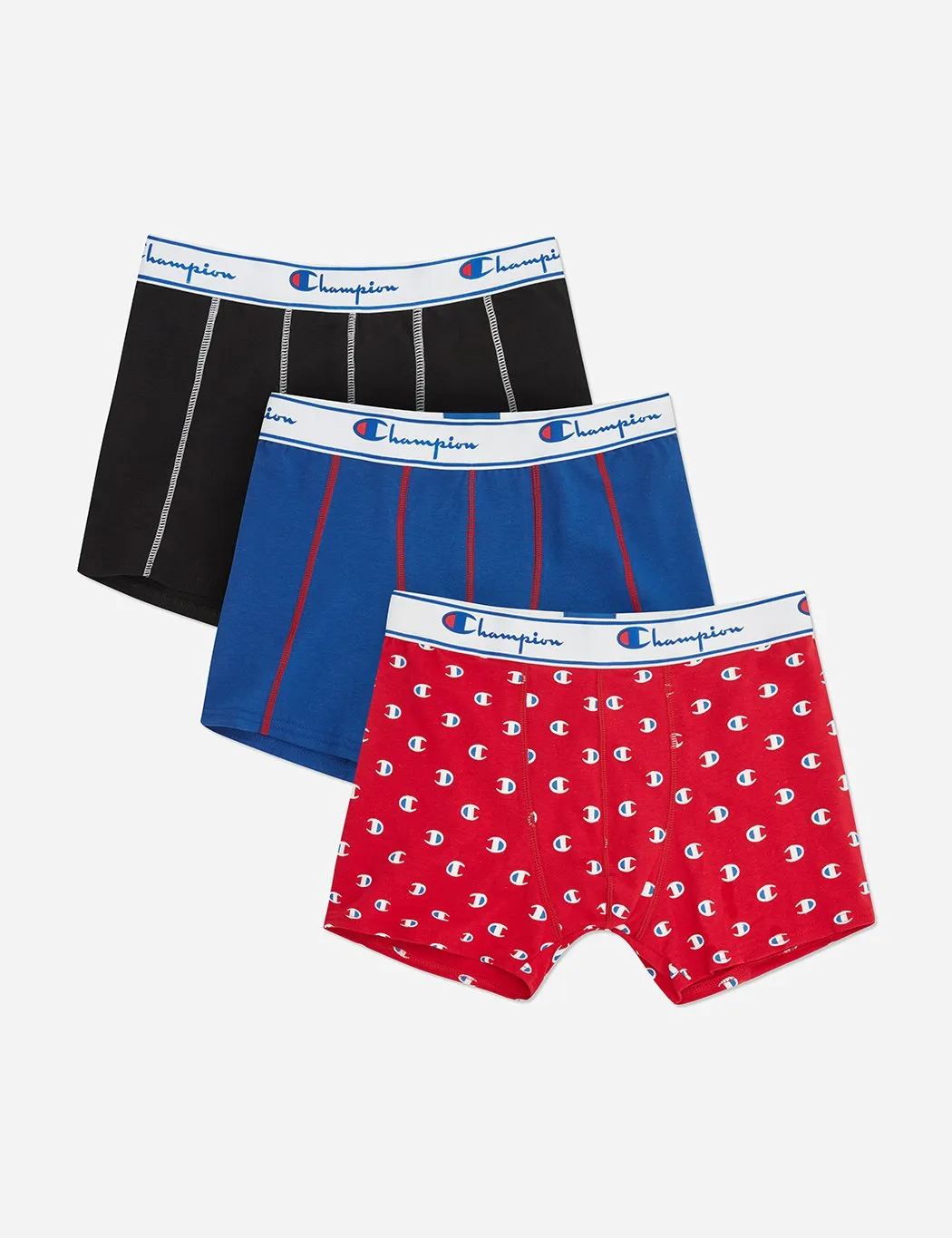 Champion Logo Boxer Shorts (3 pack) - Black/Navy Blue/Red