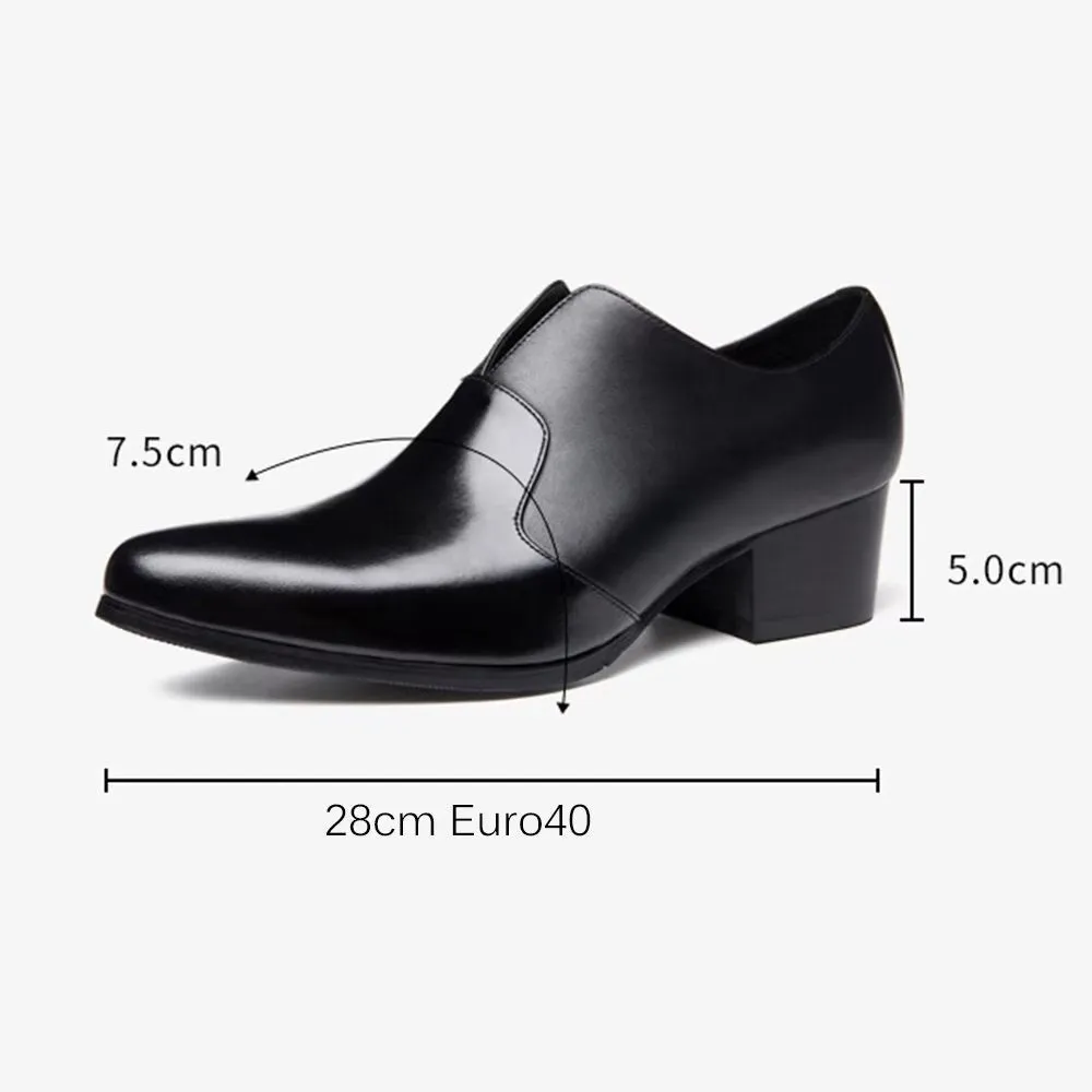 ChicLux Embossed Pointed Toe Slip-on Dress Shoes