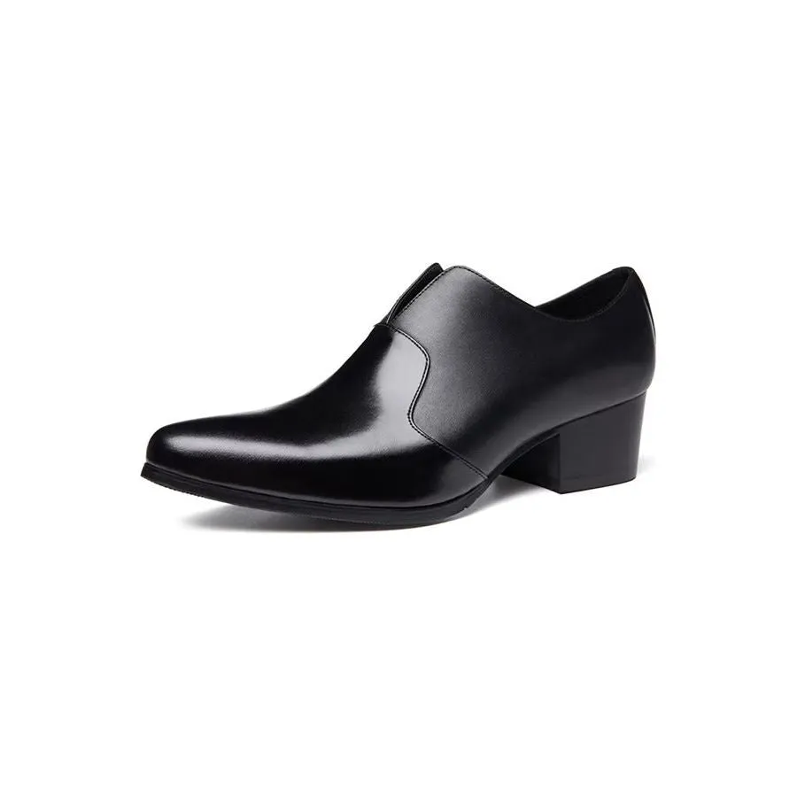 ChicLux Embossed Pointed Toe Slip-on Dress Shoes