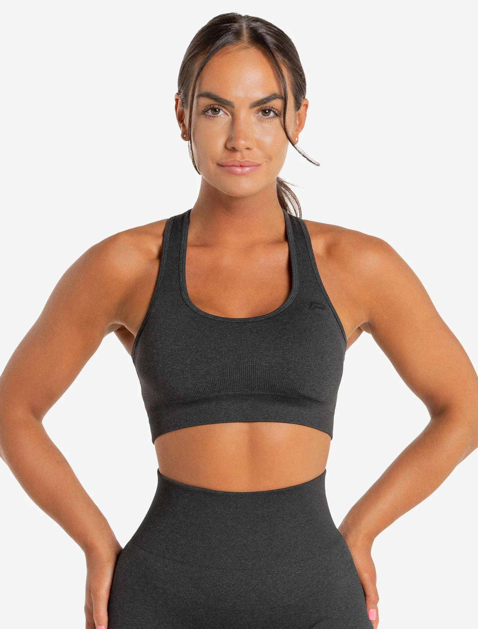 Core Seamless Sports Bra - Black Marl