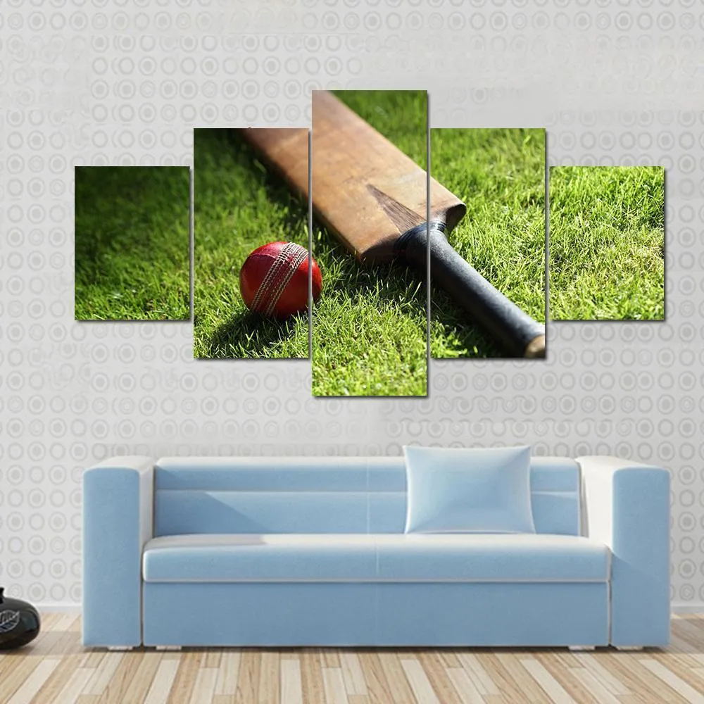 Cricket Bat & Ball Canvas Wall Art