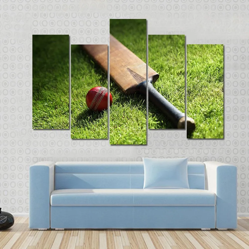 Cricket Bat & Ball Canvas Wall Art