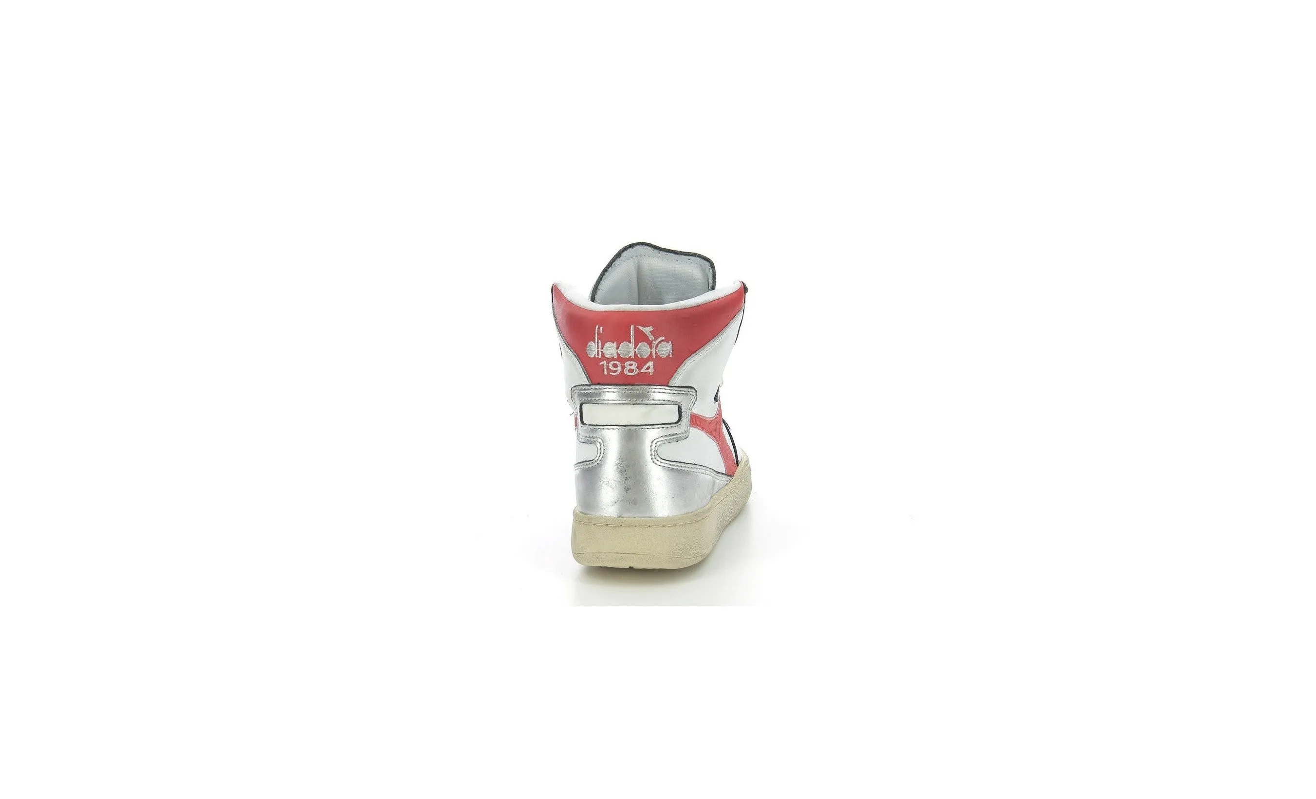 Diadora - Sneakers Haut Mi Bask Met Mix - White/Red/Silver - Mixte