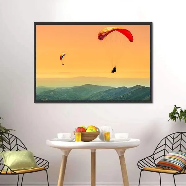 Duo Paragliding Flight Canvas Wall Art