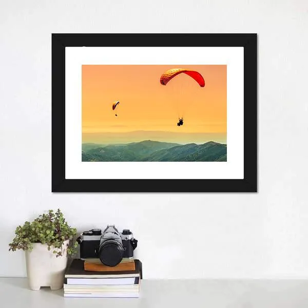 Duo Paragliding Flight Canvas Wall Art