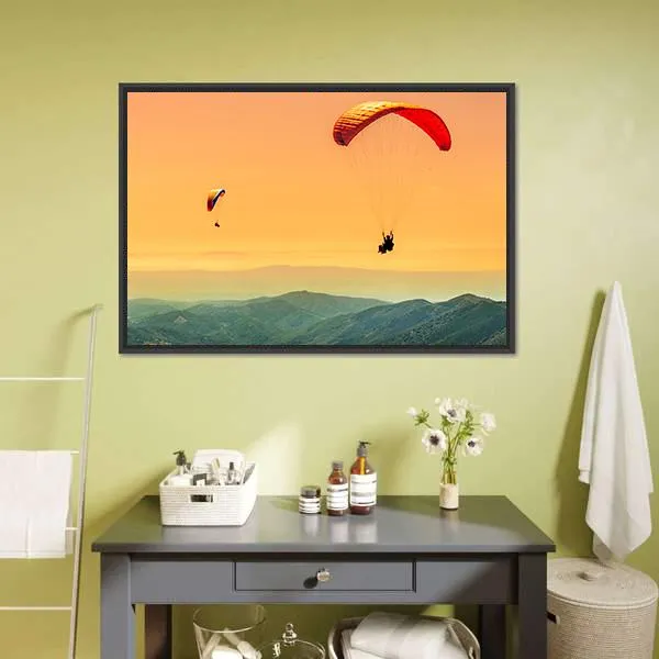 Duo Paragliding Flight Canvas Wall Art